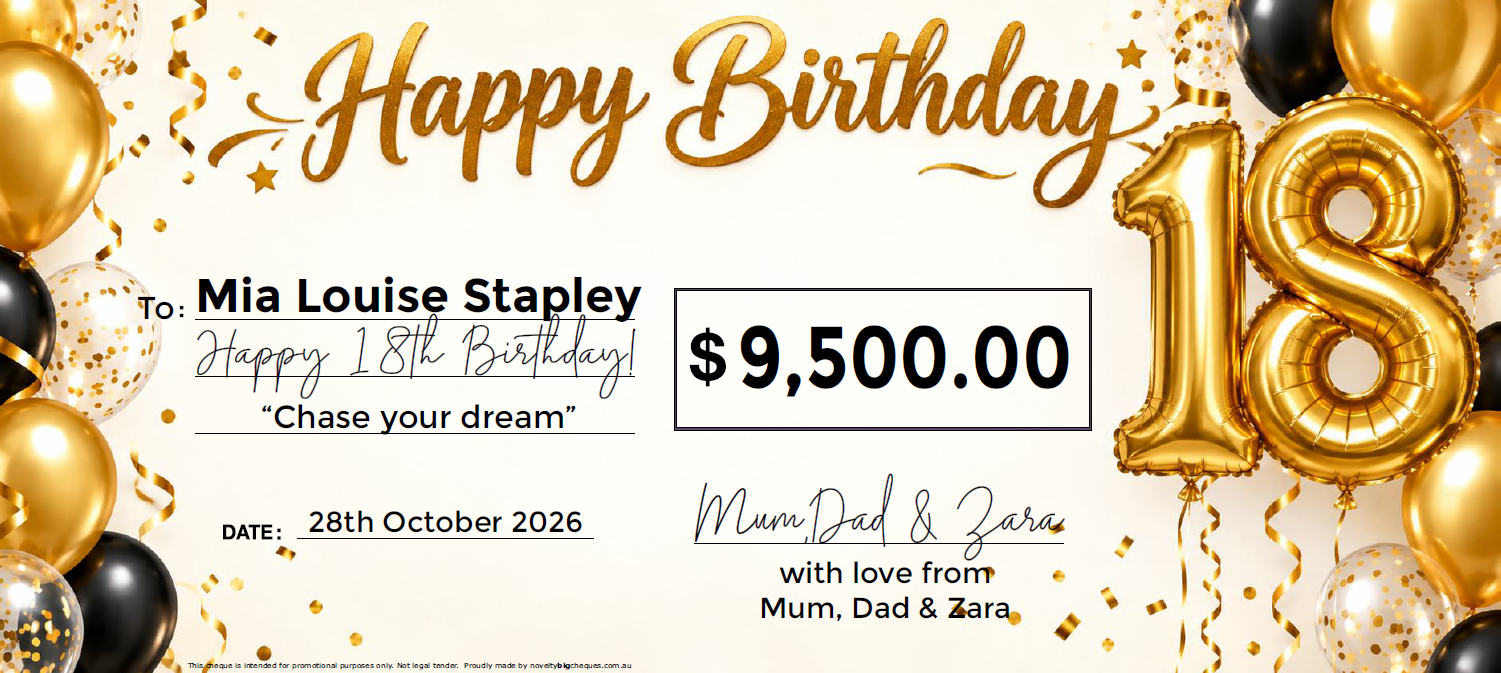 Monster Rigid Novelty Cheque - Novelty Cheques Direct